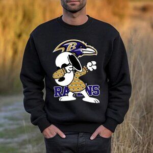 Baltimore Ravens Snoopy Crewneck Sweatshirt Dabbing Funny Football Cozy Gift 51